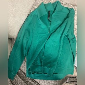 lululemon French Terry Oversized Half Zip- Maldive Green Size L